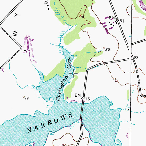 Topographic Map of Covington Cove, MD