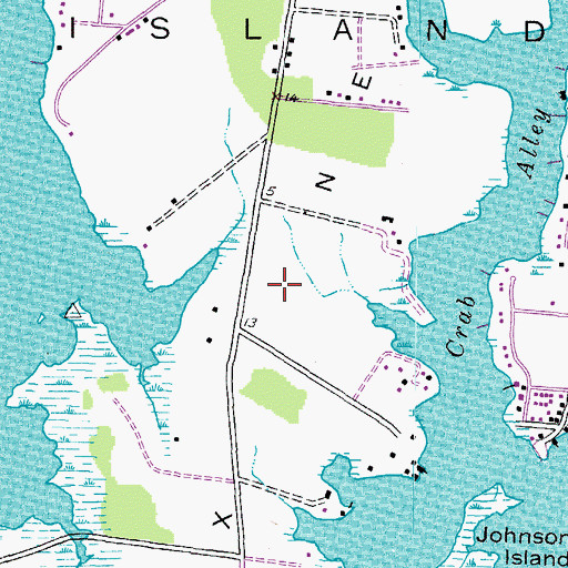 Topographic Map of Cox Neck, MD