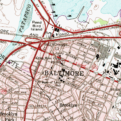 Topographic Map of Crisp Memorial Presbyterian Church, MD