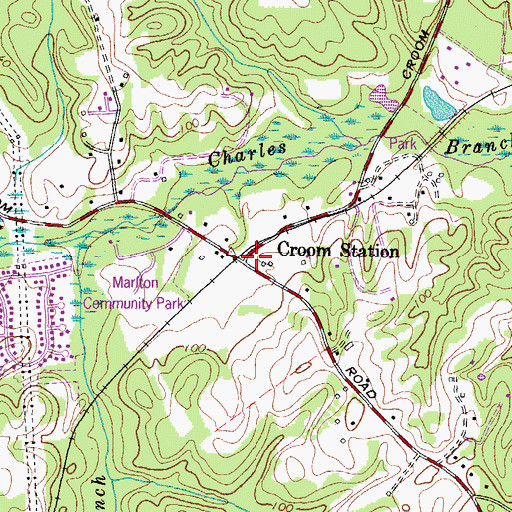 Topographic Map of Croom Station, MD