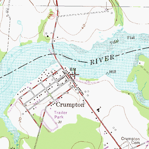 Topographic Map of Crumpton, MD