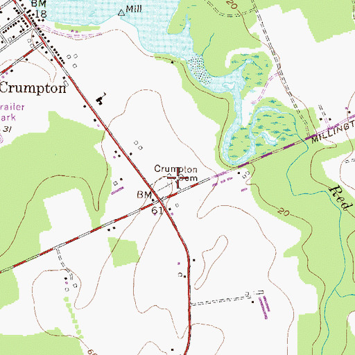 Topographic Map of Crumpton Cemetery, MD