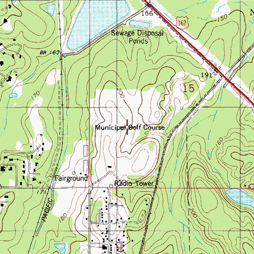 Topographic Map of Lions Club Park, AR