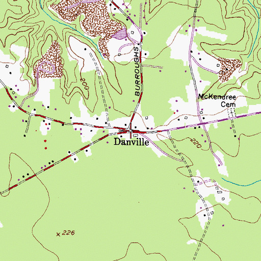 Topographic Map of Danville, MD