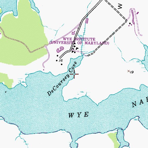 Topographic Map of DeCoursey Cove, MD