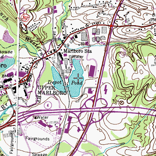 Topographic Map of Depot Pond, MD
