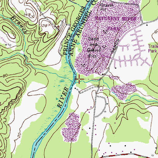 Topographic Map of District Branch, MD