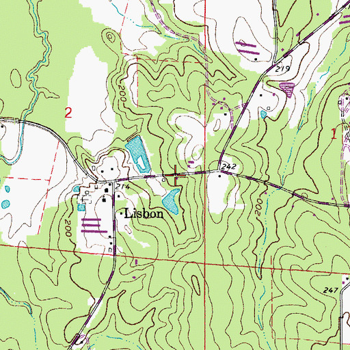 Topographic Map of Lisbon School (historical), AR