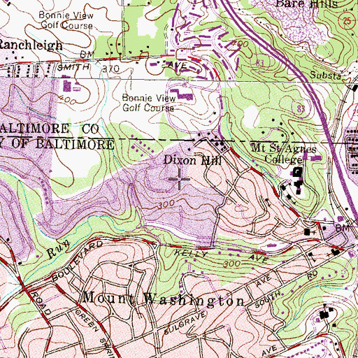 Topographic Map of Dixon Hill, MD