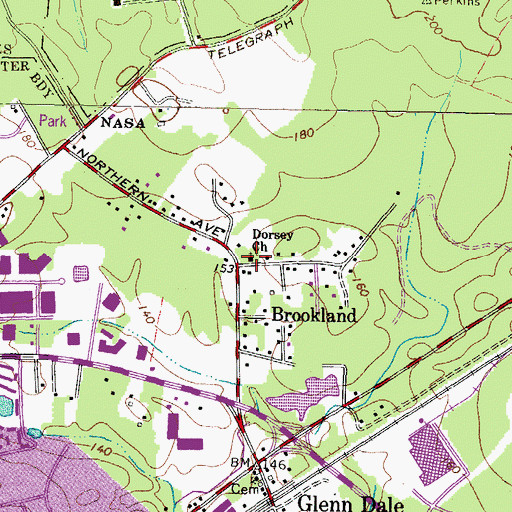 Topographic Map of Dorsey Chapel (historical), MD