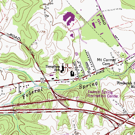 Topographic Map of Douglass School, MD