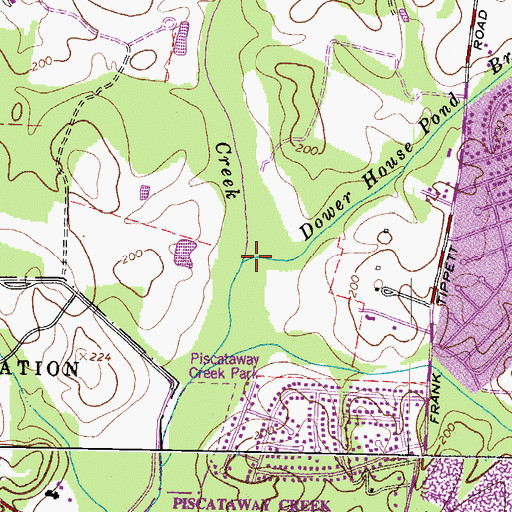 Topographic Map of Dower House Pond Branch, MD