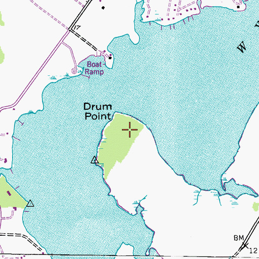 Topographic Map of Drum Point, MD