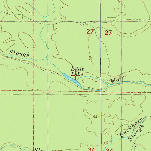 Topographic Map of Little Lake, AR