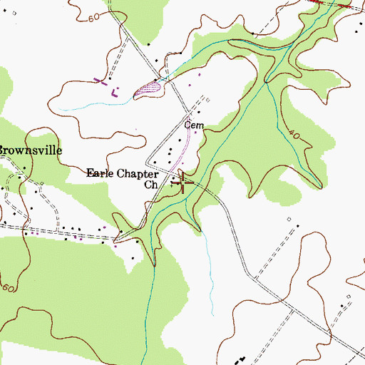 Topographic Map of Earle Chapter Church, MD