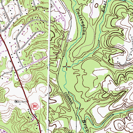 Topographic Map of East Branch Collington Branch, MD
