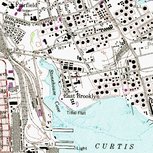 Topographic Map of East Brooklyn, MD