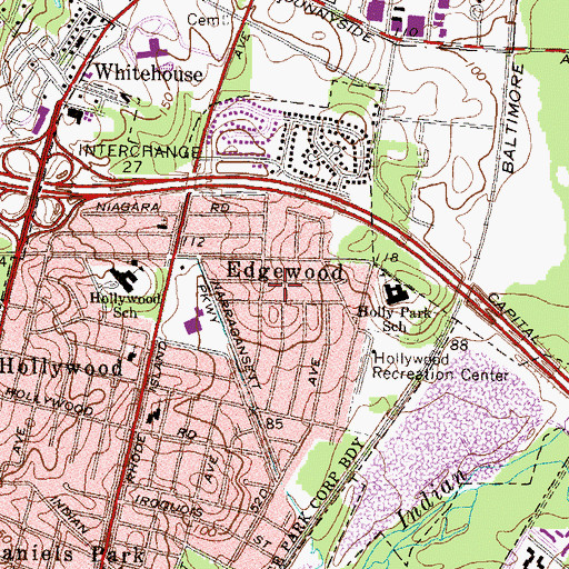Topographic Map of Edgewood, MD