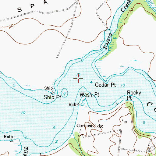 Topographic Map of Emory Creek, MD