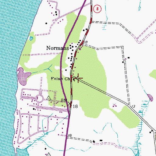 Topographic Map of Eziah Church, MD