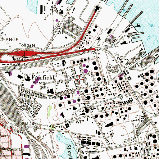 Topographic Map of Fairfield, MD