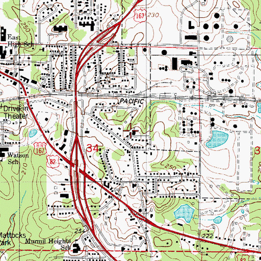 Topographic Map of Marrable Hill Chapel, AR