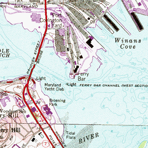 Topographic Map of Ferry Bar, MD
