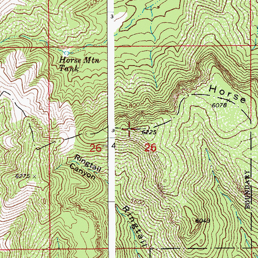 Topographic Map of Horse Mountain, AZ