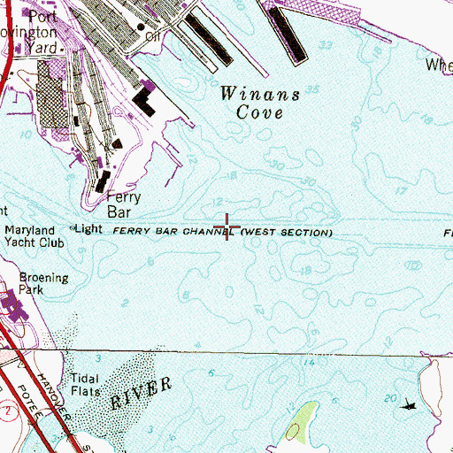 Topographic Map of Ferry Bar Channel, MD