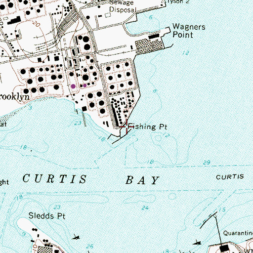 Topographic Map of Fishing Point, MD