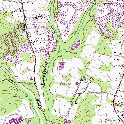 Topographic Map of Folly Branch, MD