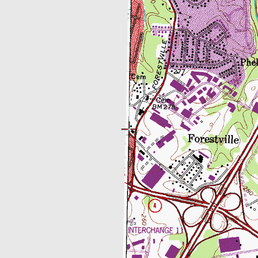 Topographic Map of Forestville, MD