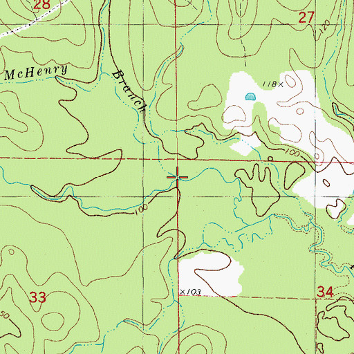 Topographic Map of McHenry Branch, AR