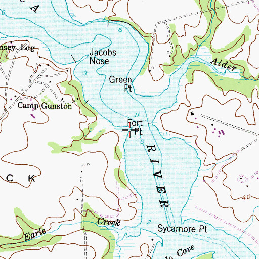 Topographic Map of Fort Point, MD