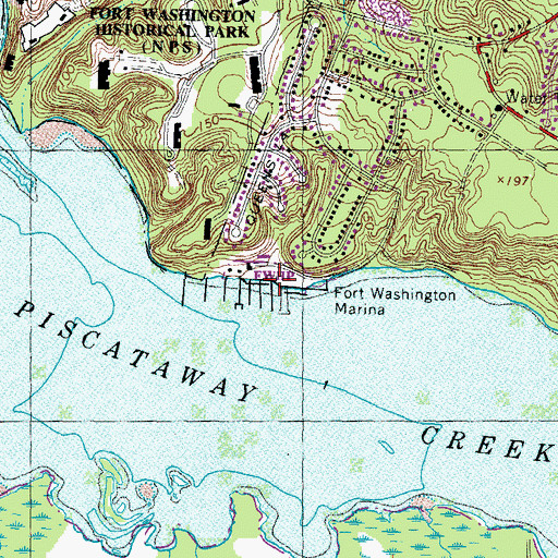 Topographic Map of Fort Washington Marina, MD