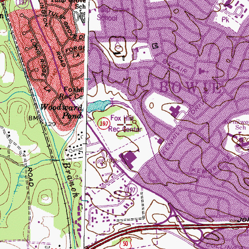 Topographic Map of Fox Hill Recreation Center, MD