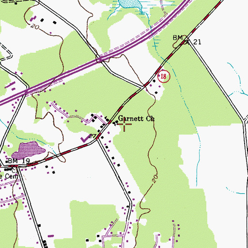 Topographic Map of Garnett Church, MD