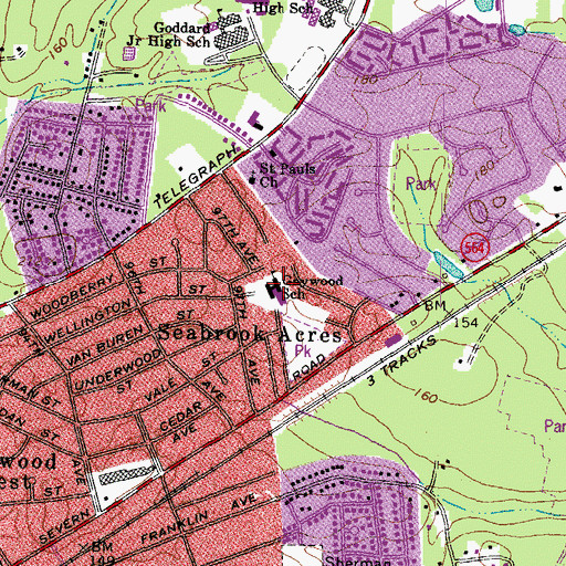 Topographic Map of Gaywood Elementary School, MD