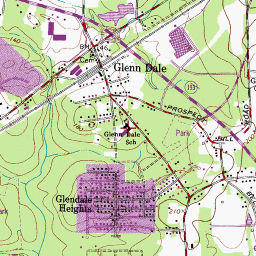 Topographic Map of Glenn Dale Elementary School, MD