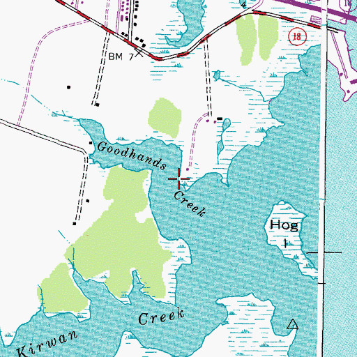Topographic Map of Goodhands Creek, MD