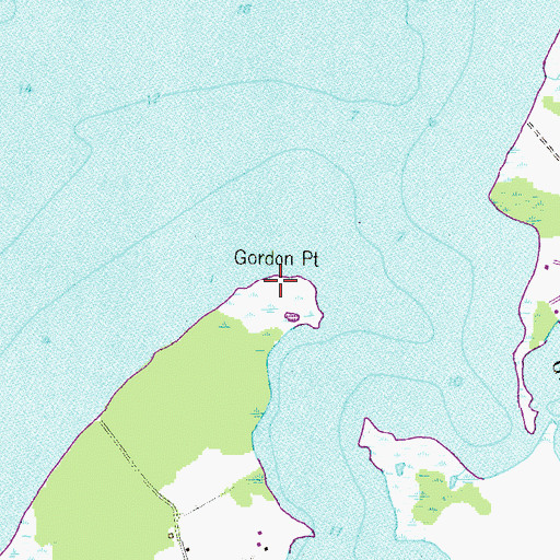 Topographic Map of Gordon Point, MD