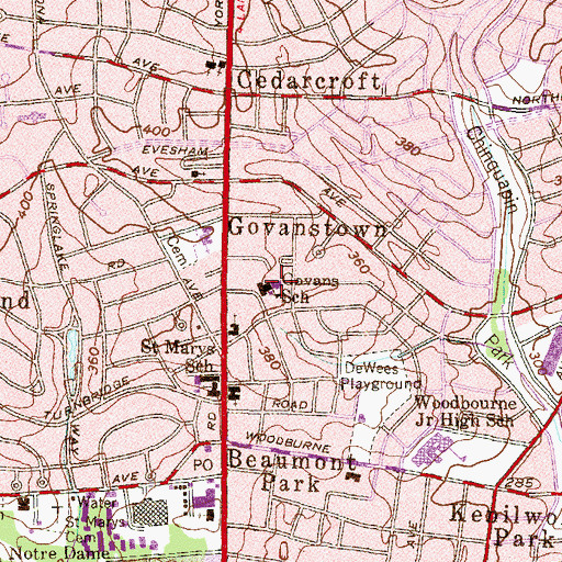 Topographic Map of Govans Elementary School, MD