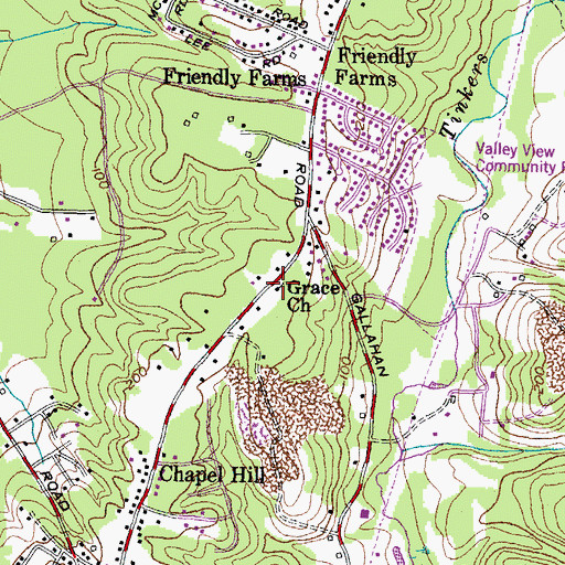 Topographic Map of Grace Church, MD