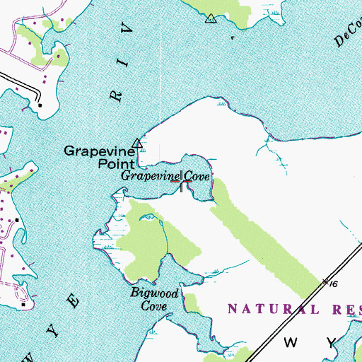 Topographic Map of Grapevine Cove, MD