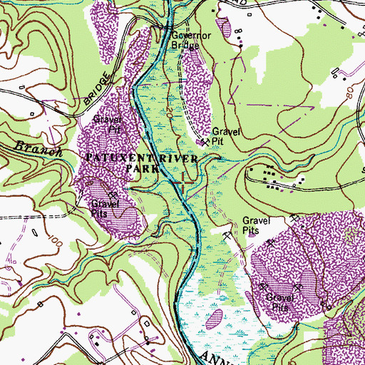 Topographic Map of Green Branch, MD