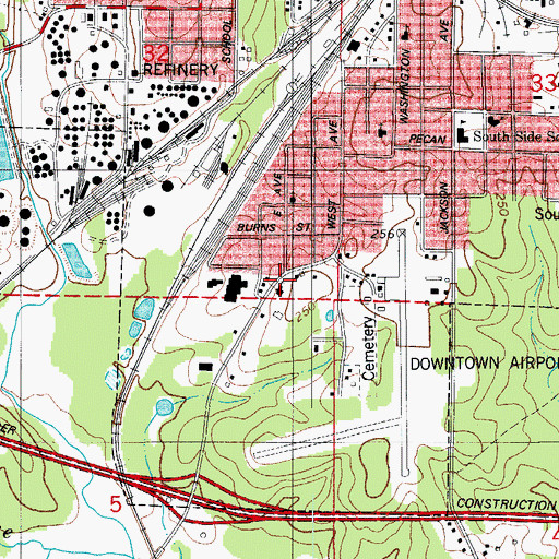 Topographic Map of Mount Calvary Baptist Church, AR