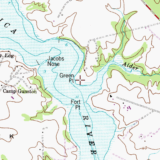 Topographic Map of Green Point, MD
