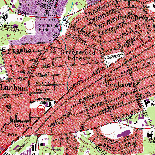 Topographic Map of Greenwood Forest, MD
