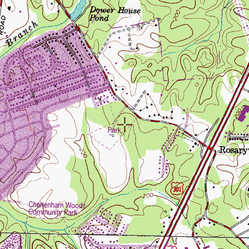 Topographic Map of Holloway Estates Park, MD