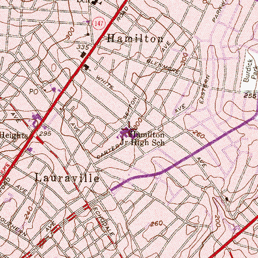 Topographic Map of City Neighbors High School, MD